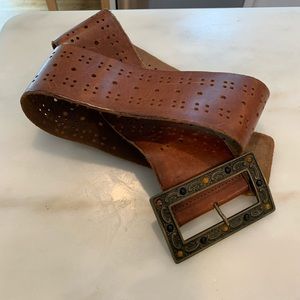 Belt with Rectangular Western Buckle